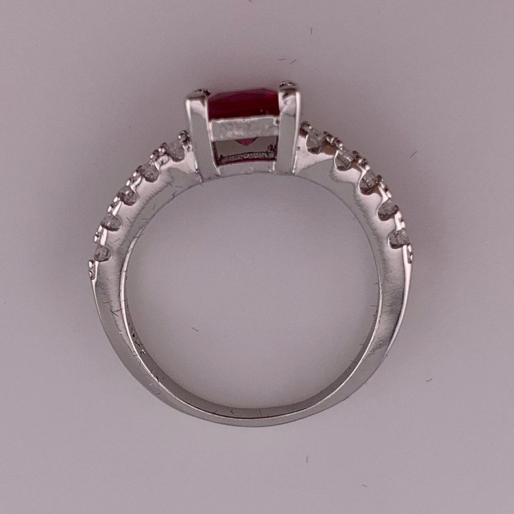 Ruby Ring Princess Cut 925 Sterling Silver Cz Siz… - image 5